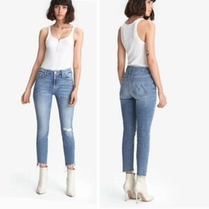 Mother The Looker Ankle Step Fray Hem Denim Jeans Sz 29 Secret Sister Wash